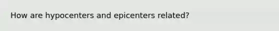 How are hypocenters and epicenters related?