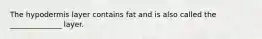 The hypodermis layer contains fat and is also called the ______________ layer.