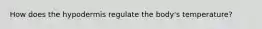How does the hypodermis regulate the body's temperature?