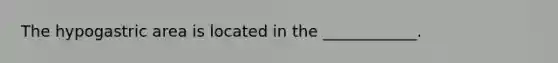The hypogastric area is located in the ____________.