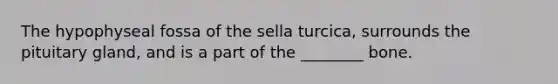 The hypophyseal fossa of the sella turcica, surrounds the pituitary gland, and is a part of the ________ bone.