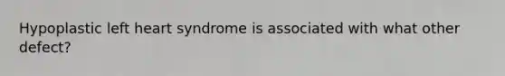 Hypoplastic left heart syndrome is associated with what other defect?
