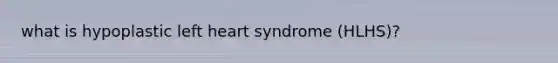 what is hypoplastic left heart syndrome (HLHS)?