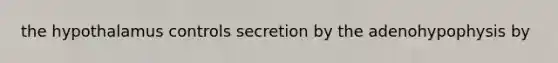 the hypothalamus controls secretion by the adenohypophysis by