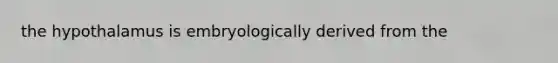 the hypothalamus is embryologically derived from the