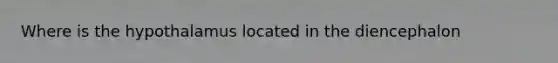 Where is the hypothalamus located in the diencephalon