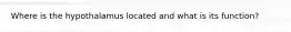 Where is the hypothalamus located and what is its function?