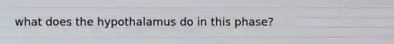 what does the hypothalamus do in this phase?