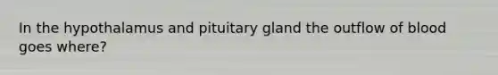 In the hypothalamus and pituitary gland the outflow of blood goes where?