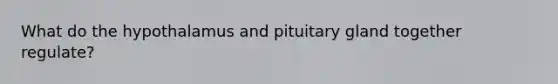 What do the hypothalamus and pituitary gland together regulate?