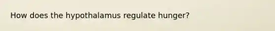 How does the hypothalamus regulate hunger?