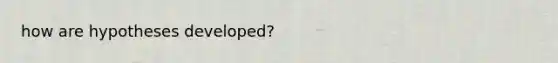 how are hypotheses developed?