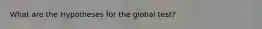 What are the Hypotheses for the global test?