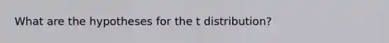 What are the hypotheses for the t distribution?