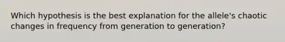 Which hypothesis is the best explanation for the allele's chaotic changes in frequency from generation to generation?