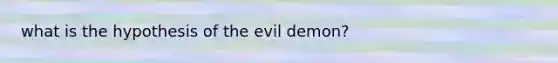 what is the hypothesis of the evil demon?