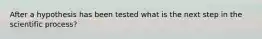 After a hypothesis has been tested what is the next step in the scientific process?