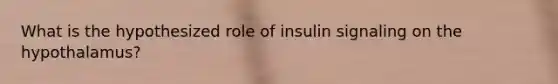 What is the hypothesized role of insulin signaling on the hypothalamus?