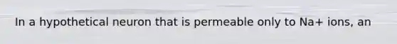 In a hypothetical neuron that is permeable only to Na+ ions, an