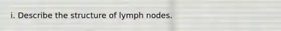 i. Describe the structure of lymph nodes.