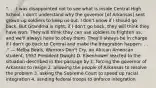 ". . . I was disappointed not to see what is inside Central High School. I don't understand why the governor [of Arkansas] sent grown-up soldiers to keep us out. I don't know if I should go back. But Grandma is right, if I don't go back, they will think they have won. They will think they can use soldiers to frighten us, and we'll always have to obey them. They'll always be in charge if I don't go back to Central and make the integration happen. . . ." — Melba Beals, Warriors Don't Cry, an African American student, 1957 President Dwight D. Eisenhower reacted to the situation described in this passage by 1. forcing the governor of Arkansas to resign 2. allowing the people of Arkansas to resolve the problem 3. asking the Supreme Court to speed up racial integration 4. sending federal troops to enforce integration