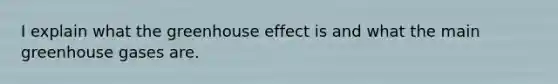 I explain what the greenhouse effect is and what the main greenhouse gases are.