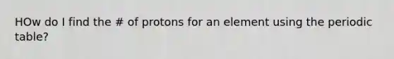 HOw do I find the # of protons for an element using the periodic table?