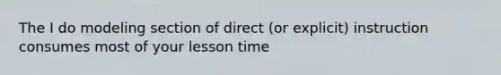 The I do modeling section of direct (or explicit) instruction consumes most of your lesson time