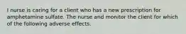 I nurse is caring for a client who has a new prescription for amphetamine sulfate. The nurse and monitor the client for which of the following adverse effects.