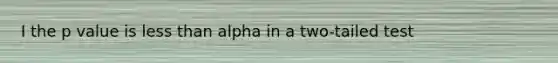 I the p value is less than alpha in a two-tailed test