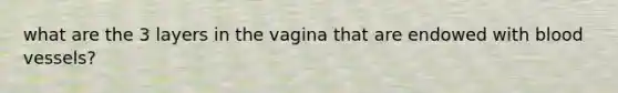 what are the 3 layers in the vagina that are endowed with <a href='https://www.questionai.com/knowledge/kZJ3mNKN7P-blood-vessels' class='anchor-knowledge'>blood vessels</a>?