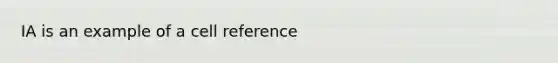 IA is an example of a cell reference