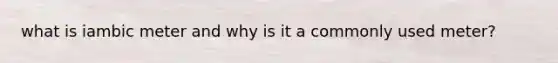 what is iambic meter and why is it a commonly used meter?