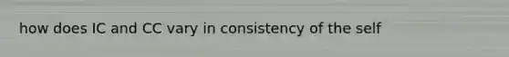 how does IC and CC vary in consistency of the self