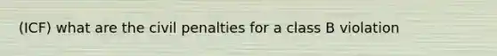 (ICF) what are the civil penalties for a class B violation