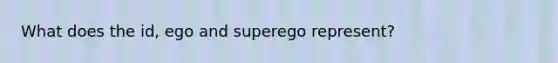 What does the id, ego and superego represent?