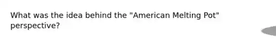 What was the idea behind the "American Melting Pot" perspective?