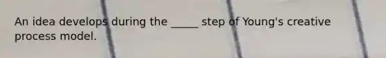 An idea develops during the _____ step of Young's creative process model.