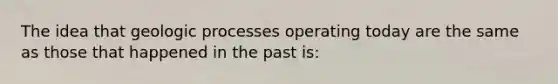 The idea that geologic processes operating today are the same as those that happened in the past is: