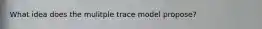 What idea does the mulitple trace model propose?