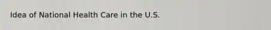 Idea of National Health Care in the U.S.