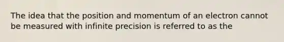 The idea that the position and momentum of an electron cannot be measured with infinite precision is referred to as the