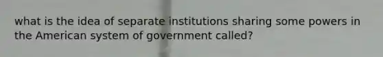 what is the idea of separate institutions sharing some powers in the American system of government called?