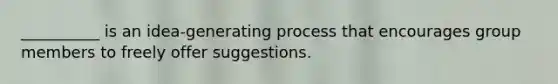 __________ is an idea-generating process that encourages group members to freely offer suggestions.