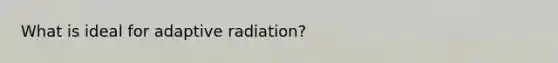 What is ideal for adaptive radiation?