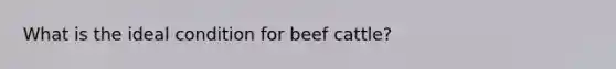 What is the ideal condition for beef cattle?