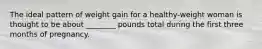 The ideal pattern of weight gain for a healthy-weight woman is thought to be about ________ pounds total during the first three months of pregnancy.