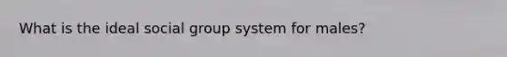 What is the ideal social group system for males?