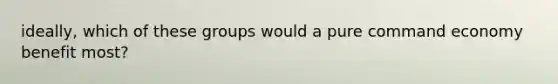 ideally, which of these groups would a pure command economy benefit most?