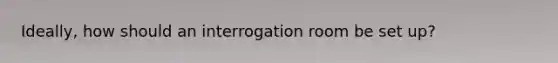 Ideally, how should an interrogation room be set up?